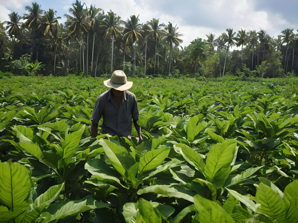Kratom Bauern auf dem Feld