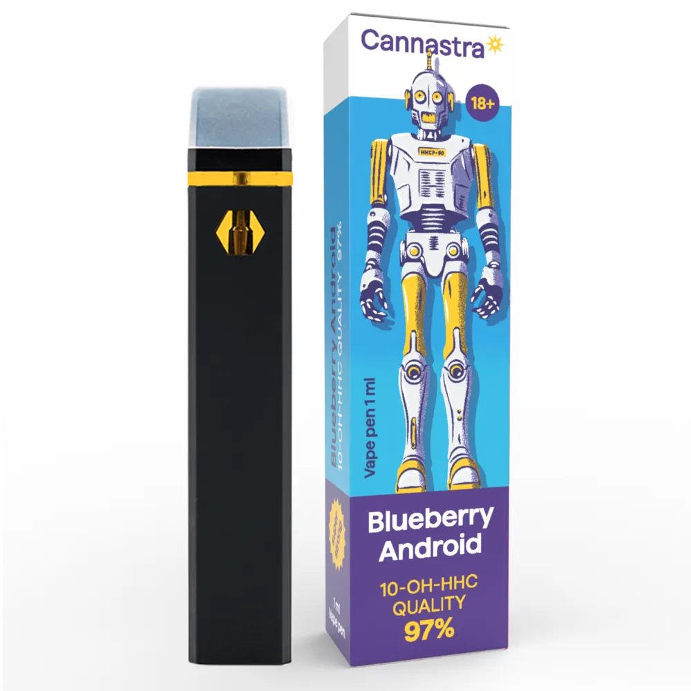 Vape Pen und Kartusche von Cannastra 10-OH-HHC Geschmack Blueberry Android