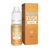 A bottle of CBD Liquid Mango Kush by Harmony